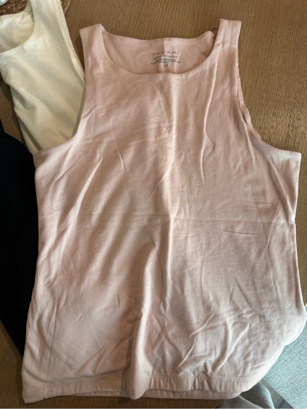3 Women's Tahari Tank TopsBlack, Cream, Dusty Pink, and black. - Picture 2 of 4